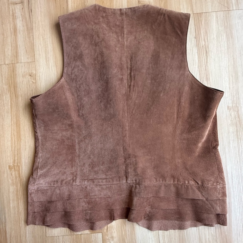 Chico’s Brown Real Suede Leather Vest Top - Picture 4 of 7